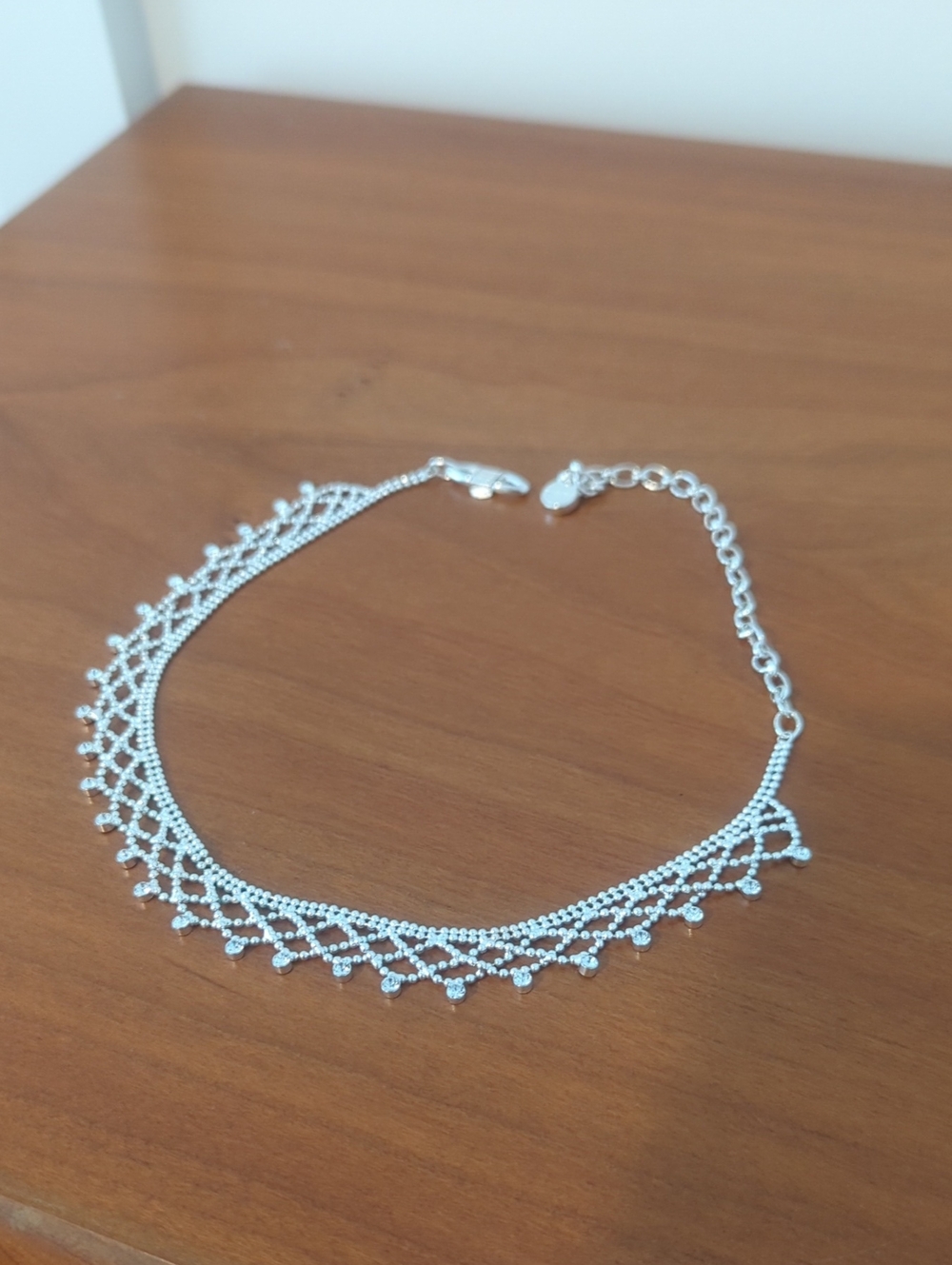 Givenchy Silver Lace-Style Necklace